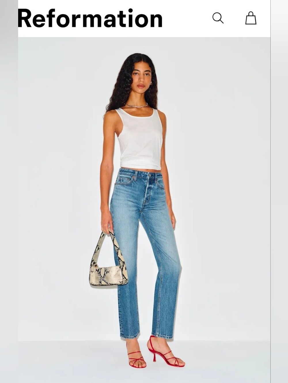 Reformation strom denim cynthia stretch hr str jeans bossa carol 17308 true blue
